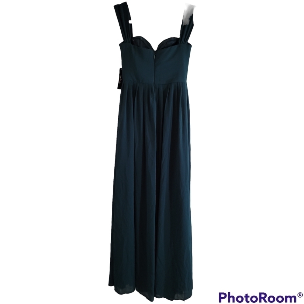 NWT Lulu's Harmonious Love Forest Green Off-the-Shoulder Maxi Dress Small - Picture 6 of 14